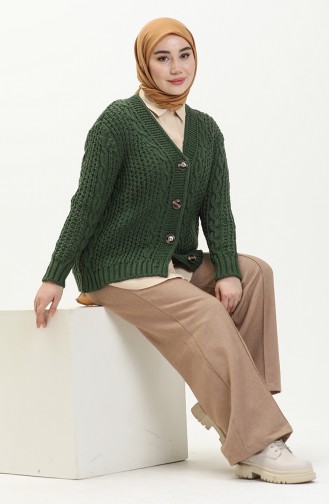 Cardigan Tricot Boutonné 80053-07 Khaki 80053-07