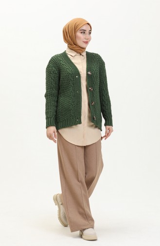 Trikot geknöpfte Strickjacke 80053-07 Khaki 80053-07