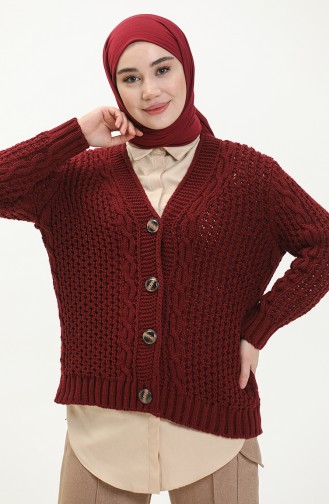 Trikot geknöpfte Strickjacke 80053-08 Weinrot 80053-08