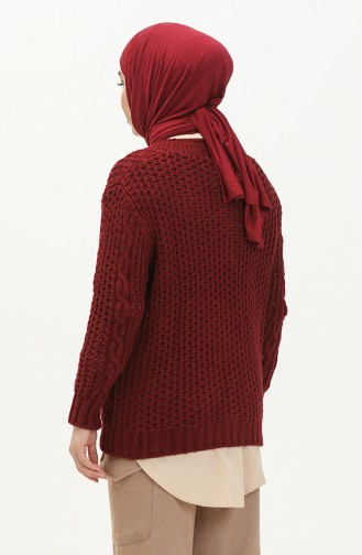 Trikot geknöpfte Strickjacke 80053-08 Weinrot 80053-08