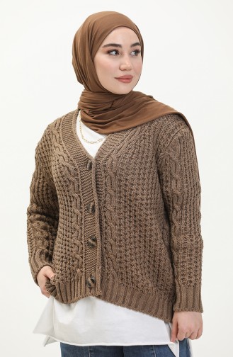 Buttoned Knitwear Cardigan 80053-09 Mink 80053-09