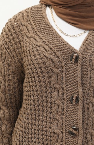 Buttoned Knitwear Cardigan 80053-09 Mink 80053-09