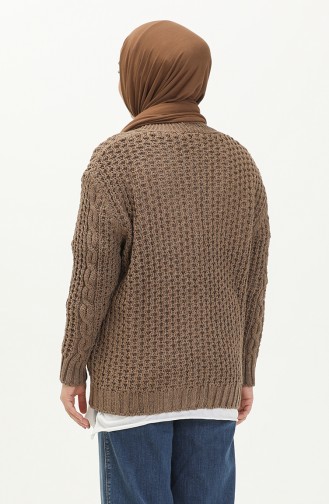 Buttoned Knitwear Cardigan 80053-09 Mink 80053-09