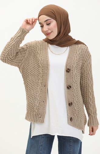Buttoned Knitwear Cardigan 80053-10 Milk Coffee 80053-10