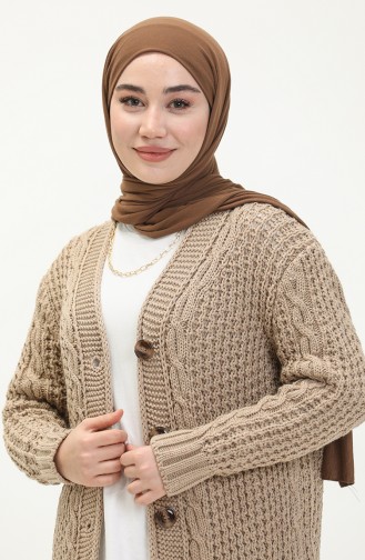 Cardigan Tricot Boutonné 80053-10 Café au Lait 80053-10