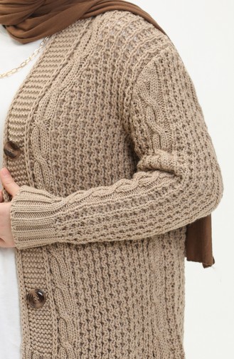 Cardigan Tricot Boutonné 80053-10 Café au Lait 80053-10