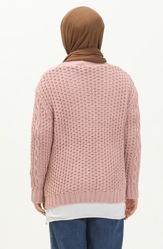 Triko Düğmeli Hırka 80053-11 Pudra