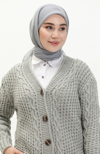 Buttoned Knitwear Cardigan 80053-12 Gray 80053-12