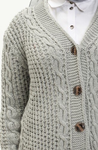 Buttoned Knitwear Cardigan 80053-12 Gray 80053-12