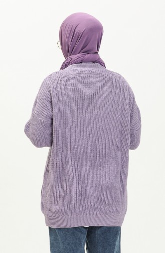 Buttoned Pocket Knitwear Cardigan 80054-03 Lilac 80054-03