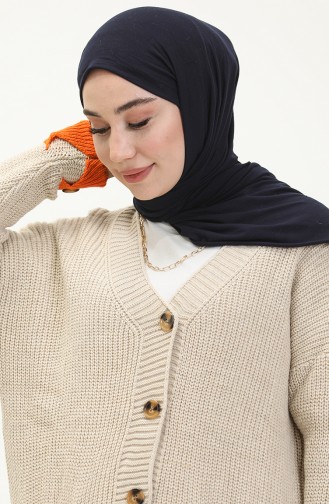Trikot Strickjacke mit Knopf und Taschendetail 80054-05 Steinfarben 80054-05