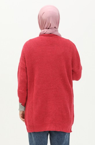 Buttoned Knitwear Cardigan 80054-07 Coral 80054-07