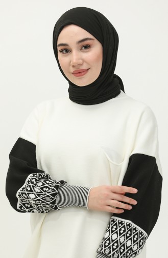 Trikot Anzug mit ethnisches Muster 22167-02 Knochenfarbe 22167-02