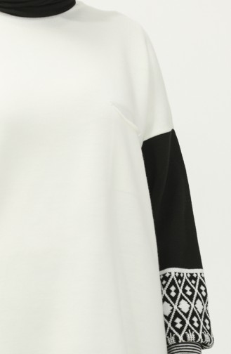 Trikot Anzug mit ethnisches Muster 22167-02 Knochenfarbe 22167-02