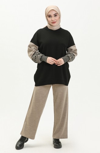 Ethnic Pattern Knitwear Suit 22167-05 Black 22167-05