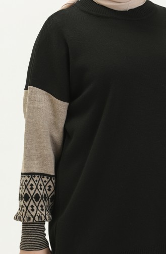Ethnic Pattern Knitwear Suit 22167-05 Black 22167-05