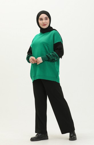 Trikot Anzug mit ethnisches Muster 22167-06 Grün 22167-06