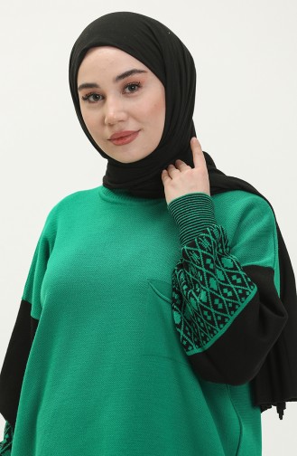 Trikot Anzug mit ethnisches Muster 22167-06 Grün 22167-06