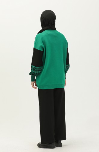 Trikot Anzug mit ethnisches Muster 22167-06 Grün 22167-06