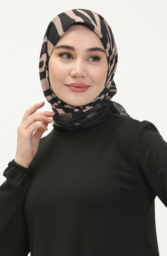 Kleid mit elastische Ärmel 0650-01 Schwarz 0650-01