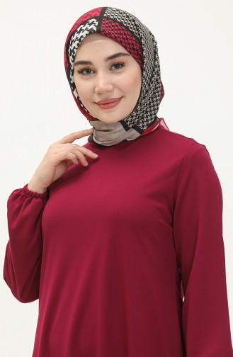 فستان مطاط الأكمام 0650-03 برقوقي 0650-03