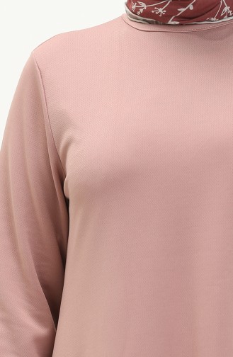 فستان مطاط الأكمام 0650-05 وردي فاتح 0650-05