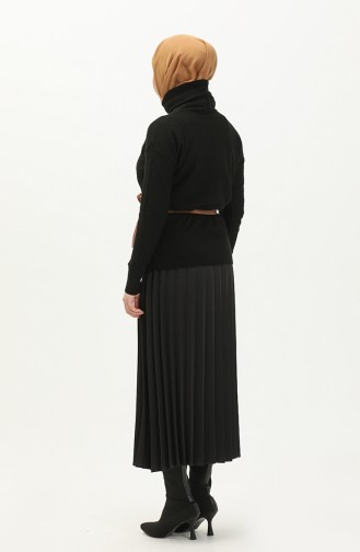 Degaje Yaka Triko Kazak 6342-01 Siyah