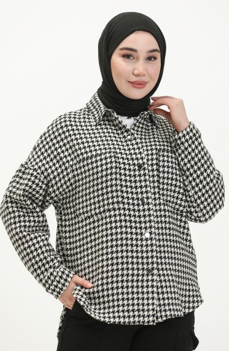 Houndstooth Pattern Tunic 1081-01 Black and White 1081-01