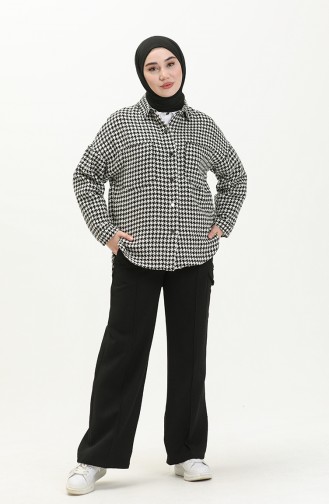 Houndstooth Pattern Tunic 1081-01 Black and White 1081-01