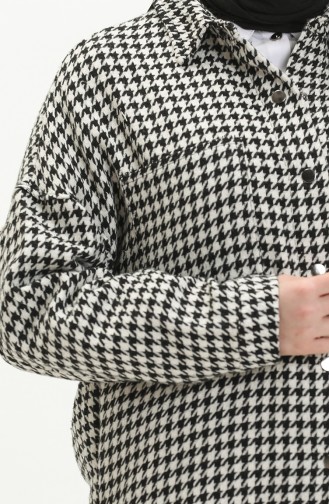 Houndstooth Pattern Tunic 1081-01 Black and White 1081-01