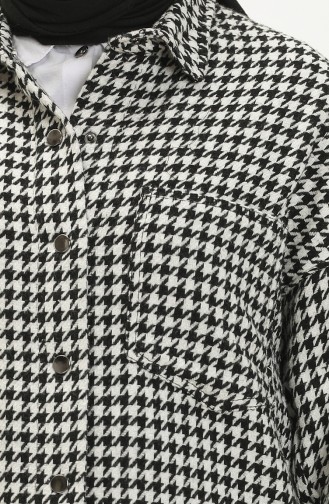 Houndstooth Pattern Tunic 1081-01 Black and White 1081-01