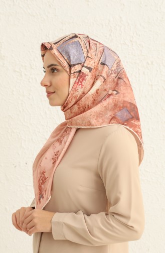 Patterned Crystal Scarf 2002-10 Salmon 2002-10