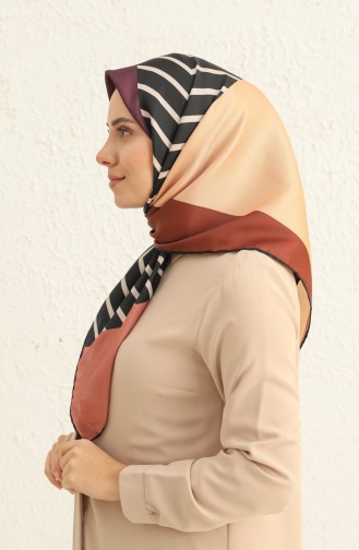 Patterned Twill Scarf 3008-02 Tan Mustard 3008-02