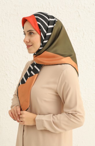 Patterned Twill Scarf 3008-07 Saffron Khaki 3008-07