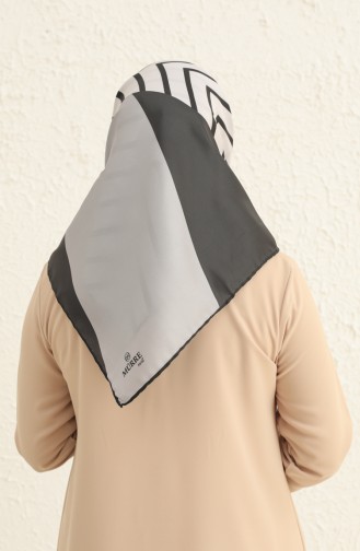 Gemustertes Twill Kopftuch 3008-09 Schwarz-Grau 3008-09