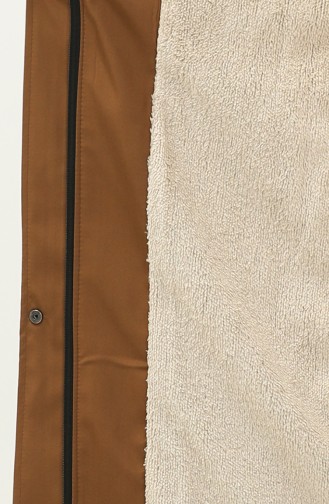Coat aus Bondit-Stoff mit Pelzdetail 1005-02 Tabak 1005-02