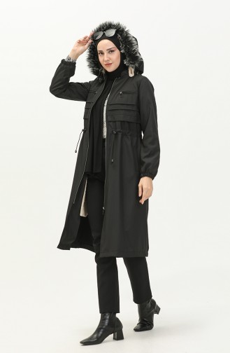 Coat aus Bondit-Stoff mit Reißverschluss 1123-01 Schwarz 1123-01