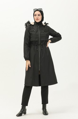 Bondit Fabric Zippered Coat 1123-01 Black 1123-01