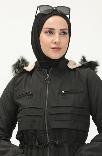 Coat aus Bondit-Stoff mit Reißverschluss 1123-01 Schwarz 1123-01