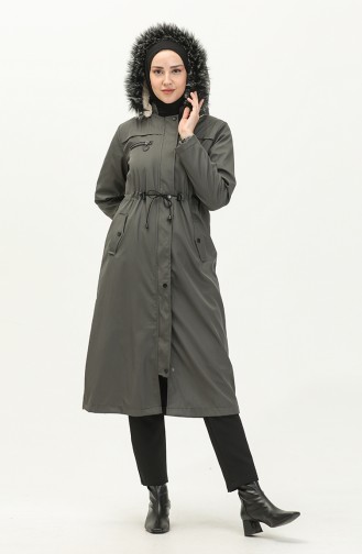 Bondit Fabric Elastic Waist Jacket 7015-01 Smoke-Colored 7015-01