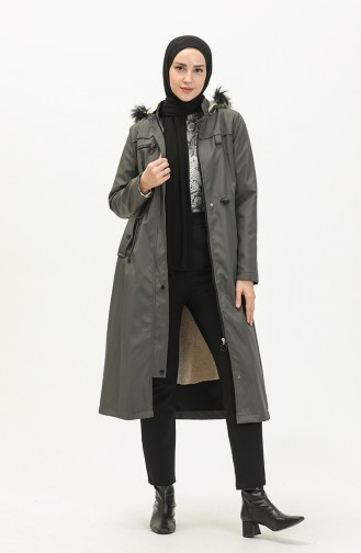 Bondit Fabric Elastic Waist Jacket 7015-01 Smoke-Colored 7015-01