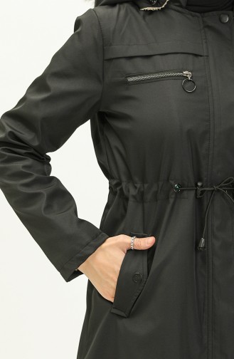 Coat aus Bondit-Stoff mit elastischer Taille 7015-04 Schwarz 7015-04