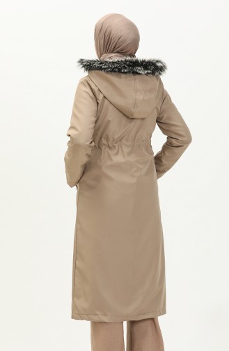 Coat aus Bondit-Stoff mit elastischer Taille 7015-05 Beige 7015-05