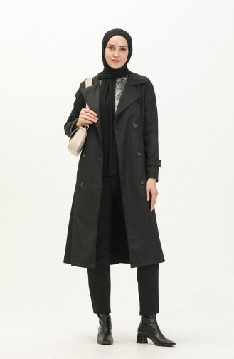 Schwarz Trench Coats Models 8549.Siyah