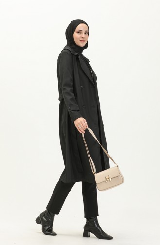 Trench Coat Noir 8549.Siyah