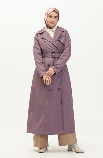 Trench-coat Ceinturé en Tissu Bondit 1002-01 Lila 1002-01