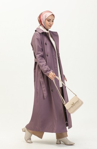 Trenchcoat aus Bondit-Stoff mit Gürtel 1002-01 Lila 1002-01