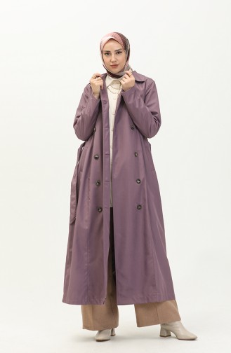 Trenchcoat aus Bondit-Stoff mit Gürtel 1002-01 Lila 1002-01