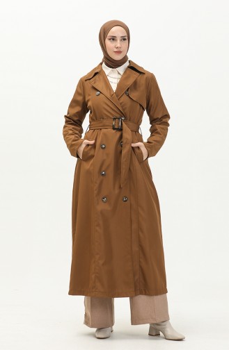 Trenchcoat aus Bondit-Stoff mit Gürtel 1002-02 Tabak 1002-02