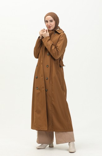 Trenchcoat aus Bondit-Stoff mit Gürtel 1002-02 Tabak 1002-02